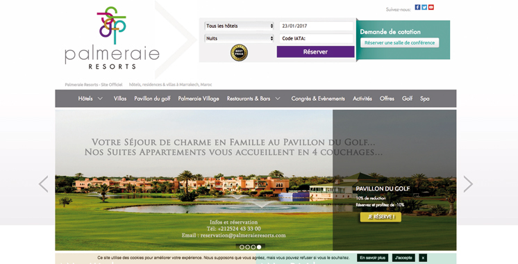 Un nouveau site web pour Palmeraie Resorts