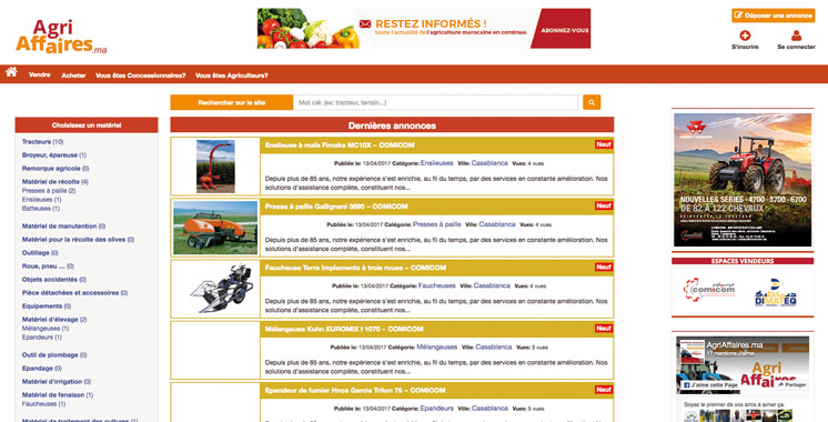 Matériel agricole: «AgriAffaires.ma», premier site de petites annonces