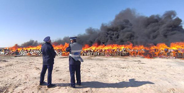 Plus de 3 tonnes de chira incinérées à Dakhla