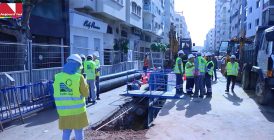 Lydec : Visite au chantier de renouvellement d’assainissement de la rue Ain Taoujtate