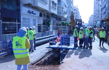 Lydec : Visite au chantier de renouvellement d’assainissement de la rue Ain Taoujtate