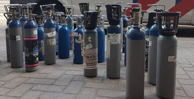 Saisie à Tanger de 2.208 litres de gaz hilarant et arrestation de cinq suspects