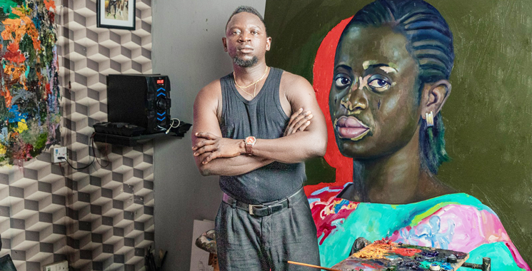Elle propose une série de portraits centrés sur l’intériorité: «Quiet Territories» de l’artiste Oluwole Omofemi à la So Art Gallery